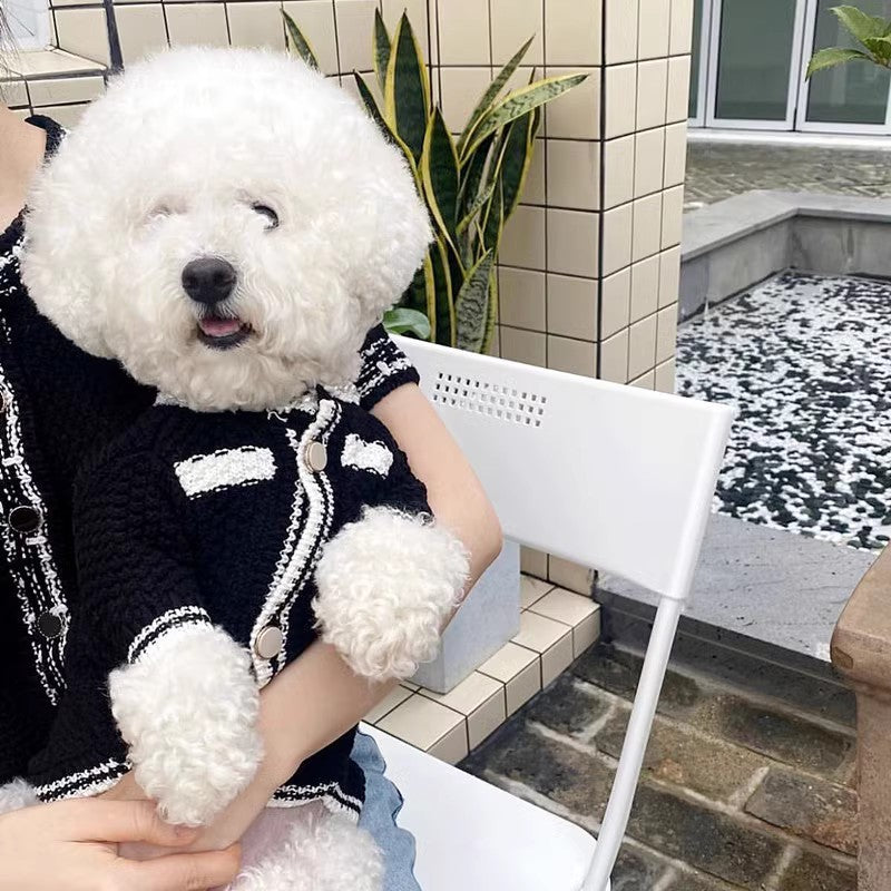 Korean Style Puppy Clothes Pearl Collar Sweater